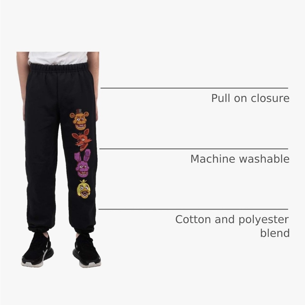 Bioworld Black Joggers with Vibrant Character Designs